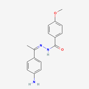 molecular formula C16H17N3O2 B3834706 N'-[1-(4-aminophenyl)ethylidene]-4-methoxybenzohydrazide 