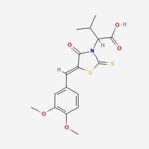 molecular formula C17H19NO5S2 B3834712 2-[5-(3,4-二甲氧基亚苄基)-4-氧代-2-硫代-1,3-噻唑烷-3-基]-3-甲基丁酸 