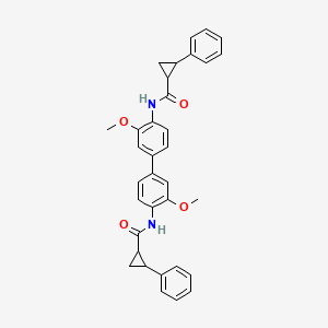 molecular formula C34H32N2O4 B3834736 N,N'-(3,3'-dimethoxy-4,4'-biphenyldiyl)bis(2-phenylcyclopropanecarboxamide) 
