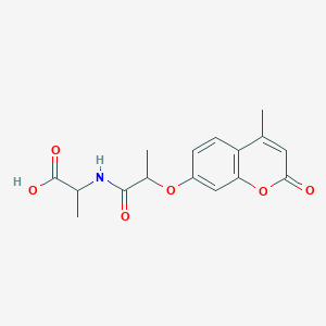 molecular formula C16H17NO6 B3834740 N-{2-[(4-methyl-2-oxo-2H-chromen-7-yl)oxy]propanoyl}alanine 