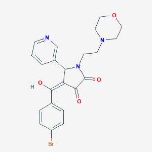 molecular formula C22H22BrN3O4 B383476 4-(4-bromobenzoyl)-3-hydroxy-1-[2-(4-morpholinyl)ethyl]-5-(3-pyridinyl)-1,5-dihydro-2H-pyrrol-2-one 