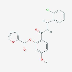 molecular formula C21H15ClO5 B383477 2-[(2E)-3-(2-chlorophenyl)prop-2-enoyl]-5-methoxyphenyl furan-2-carboxylate CAS No. 433309-27-4
