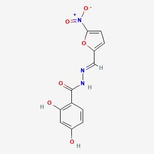 molecular formula C12H9N3O6 B3834794 2,4-dihydroxy-N'-[(5-nitro-2-furyl)methylene]benzohydrazide 