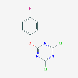 molecular formula C9H4Cl2FN3O B038348 2,4-Dichloro-6-(4-fluorophenoxy)-1,3,5-triazine CAS No. 112748-46-6