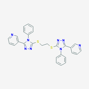 molecular formula C28H22N8S2 B383480 1,2-bis((4-phenyl-5-(pyridin-3-yl)-4H-1,2,4-triazol-3-yl)thio)ethane CAS No. 489413-24-3