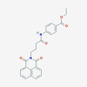 molecular formula C25H22N2O5 B383481 Ethyl 4-[4-(1,3-dioxobenzo[de]isoquinolin-2-yl)butanoylamino]benzoate CAS No. 442557-37-1