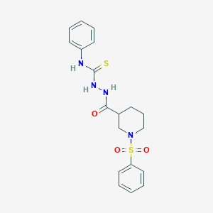 molecular formula C19H22N4O3S2 B383489 1-[[1-(Benzenesulfonyl)piperidine-3-carbonyl]amino]-3-phenylthiourea CAS No. 488811-59-2