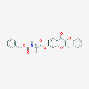 molecular formula C27H23NO7 B3834904 2-methyl-4-oxo-3-phenoxy-4H-chromen-7-yl N-[(benzyloxy)carbonyl]alaninate 
