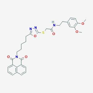 N-[2-(3,4-dimethoxyphenyl)ethyl]-2-({5-[5-(1,3-dioxo-1H-benzo[de]isoquinolin-2(3H)-yl)pentyl]-1,3,4-oxadiazol-2-yl}sulfanyl)acetamide