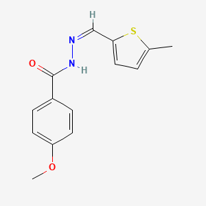 molecular formula C14H14N2O2S B3834930 4-methoxy-N'-[(5-methyl-2-thienyl)methylene]benzohydrazide 
