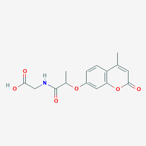 molecular formula C15H15NO6 B3834957 N-{2-[(4-methyl-2-oxo-2H-chromen-7-yl)oxy]propanoyl}glycine 