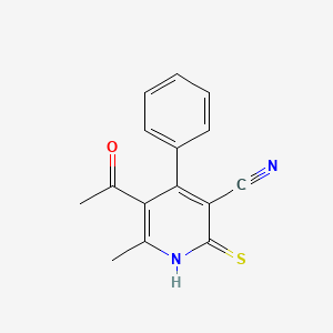 molecular formula C15H12N2OS B3834962 5-acetyl-6-methyl-4-phenyl-2-thioxo-1,2-dihydro-3-pyridinecarbonitrile 