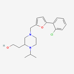 molecular formula C20H27ClN2O2 B3834971 2-(4-{[5-(2-chlorophenyl)-2-furyl]methyl}-1-isopropyl-2-piperazinyl)ethanol 