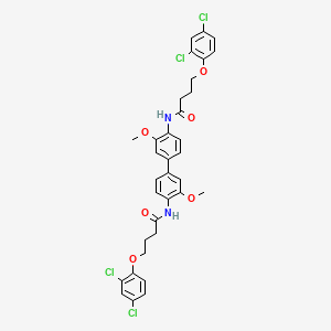 molecular formula C34H32Cl4N2O6 B3834972 N,N'-(3,3'-dimethoxy-4,4'-biphenyldiyl)bis[4-(2,4-dichlorophenoxy)butanamide] 