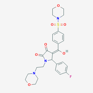 molecular formula C27H30FN3O7S B383500 5-(4-fluorophenyl)-3-hydroxy-1-(2-morpholin-4-ylethyl)-4-[4-(morpholin-4-ylsulfonyl)benzoyl]-1,5-dihydro-2H-pyrrol-2-one 