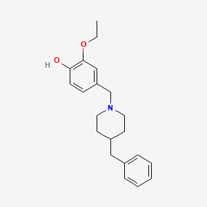 molecular formula C21H27NO2 B3835055 4-[(4-benzyl-1-piperidinyl)methyl]-2-ethoxyphenol CAS No. 5261-32-5