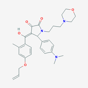 molecular formula C30H37N3O5 B383507 4-[4-(allyloxy)-2-methylbenzoyl]-5-[4-(dimethylamino)phenyl]-3-hydroxy-1-[3-(4-morpholinyl)propyl]-1,5-dihydro-2H-pyrrol-2-one 