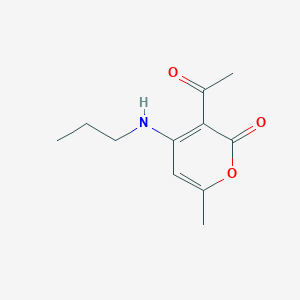 molecular formula C11H15NO3 B3835073 3-acetyl-6-methyl-4-(propylamino)-2H-pyran-2-one 