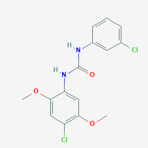 molecular formula C15H14Cl2N2O3 B3835104 N-(4-chloro-2,5-dimethoxyphenyl)-N'-(3-chlorophenyl)urea 