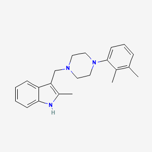 molecular formula C22H27N3 B3835124 3-{[4-(2,3-dimethylphenyl)-1-piperazinyl]methyl}-2-methyl-1H-indole 