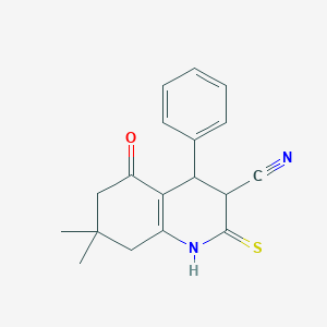 molecular formula C18H18N2OS B3835147 7,7-dimethyl-5-oxo-4-phenyl-2-thioxo-1,2,3,4,5,6,7,8-octahydro-3-quinolinecarbonitrile 