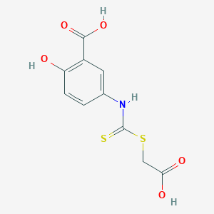 molecular formula C10H9NO5S2 B3835153 5-({[(carboxymethyl)thio]carbonothioyl}amino)-2-hydroxybenzoic acid 