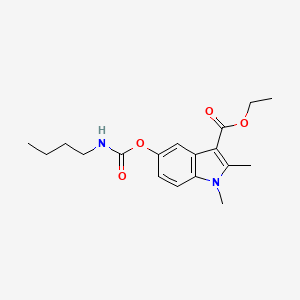 molecular formula C18H24N2O4 B3835166 ethyl 5-{[(butylamino)carbonyl]oxy}-1,2-dimethyl-1H-indole-3-carboxylate 