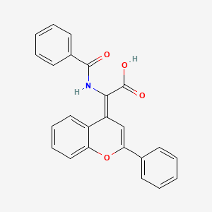 molecular formula C24H17NO4 B3835173 (benzoylamino)(2-phenyl-4H-chromen-4-ylidene)acetic acid 
