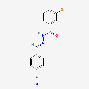 molecular formula C15H10BrN3O B3835205 3-bromo-N'-(4-cyanobenzylidene)benzohydrazide 