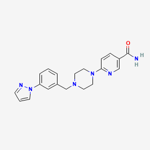 molecular formula C20H22N6O B3835224 6-{4-[3-(1H-pyrazol-1-yl)benzyl]piperazin-1-yl}nicotinamide 