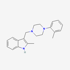 molecular formula C21H25N3 B3835253 2-methyl-3-{[4-(2-methylphenyl)-1-piperazinyl]methyl}-1H-indole 