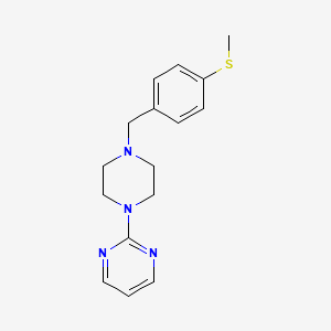 molecular formula C16H20N4S B3835259 2-{4-[4-(methylthio)benzyl]-1-piperazinyl}pyrimidine 