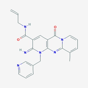 molecular formula C22H20N6O2 B383527 N-allyl-2-imino-10-methyl-5-oxo-1-(3-pyridinylmethyl)-1,5-dihydro-2H-dipyrido[1,2-a:2,3-d]pyrimidine-3-carboxamide CAS No. 371124-90-2