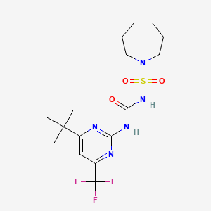molecular formula C16H24F3N5O3S B3835292 N-({[4-tert-butyl-6-(trifluoromethyl)-2-pyrimidinyl]amino}carbonyl)-1-azepanesulfonamide 