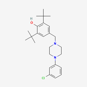 molecular formula C25H35ClN2O B3835299 2,6-di-tert-butyl-4-{[4-(3-chlorophenyl)-1-piperazinyl]methyl}phenol 