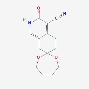 molecular formula C14H16N2O3 B3835315 3'-oxo-2',5',6',8'-tetrahydro-3'H-spiro[1,3-dioxepane-2,7'-isoquinoline]-4'-carbonitrile 