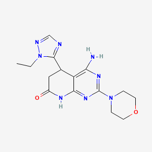 molecular formula C15H20N8O2 B3835323 4-amino-5-(1-ethyl-1H-1,2,4-triazol-5-yl)-2-morpholin-4-yl-5,8-dihydropyrido[2,3-d]pyrimidin-7(6H)-one 