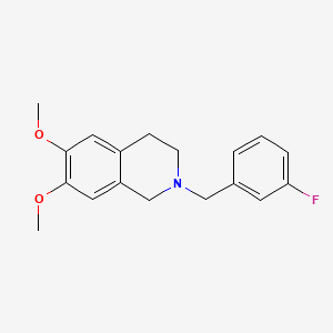 molecular formula C18H20FNO2 B3835328 2-(3-fluorobenzyl)-6,7-dimethoxy-1,2,3,4-tetrahydroisoquinoline 