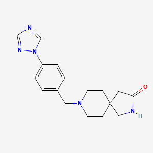 molecular formula C17H21N5O B3835340 8-[4-(1H-1,2,4-triazol-1-yl)benzyl]-2,8-diazaspiro[4.5]decan-3-one 
