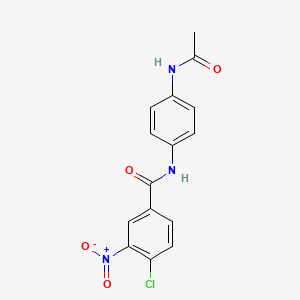 molecular formula C15H12ClN3O4 B3835341 N-[4-(acetylamino)phenyl]-4-chloro-3-nitrobenzamide 