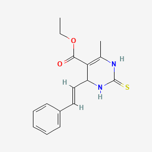 molecular formula C16H18N2O2S B3835345 ethyl 6-methyl-4-(2-phenylvinyl)-2-thioxo-1,2,3,4-tetrahydro-5-pyrimidinecarboxylate 