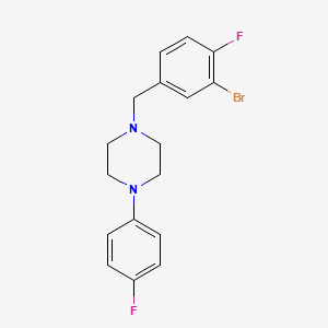 molecular formula C17H17BrF2N2 B3835346 1-(3-bromo-4-fluorobenzyl)-4-(4-fluorophenyl)piperazine 