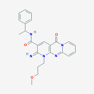 molecular formula C24H25N5O3 B383536 2-imino-1-(3-methoxypropyl)-5-oxo-N-(1-phenylethyl)-1,5-dihydro-2H-dipyrido[1,2-a:2,3-d]pyrimidine-3-carboxamide CAS No. 510762-79-5