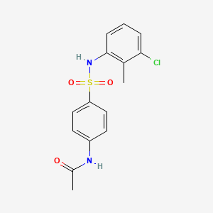 molecular formula C15H15ClN2O3S B3835361 N-(4-{[(3-chloro-2-methylphenyl)amino]sulfonyl}phenyl)acetamide 