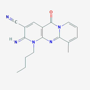 molecular formula C17H17N5O B383540 1-butyl-2-imino-10-methyl-5-oxo-1,5-dihydro-2H-dipyrido[1,2-a:2,3-d]pyrimidine-3-carbonitrile CAS No. 577788-26-2