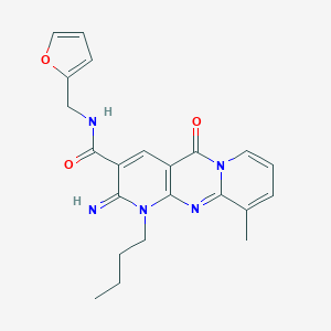 molecular formula C22H23N5O3 B383546 1-butyl-N-(2-furylmethyl)-2-imino-10-methyl-5-oxo-1,5-dihydro-2H-dipyrido[1,2-a:2,3-d]pyrimidine-3-carboxamide CAS No. 510762-24-0