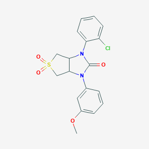 molecular formula C18H17ClN2O4S B383547 1-(2-chlorophenyl)-3-(3-methoxyphenyl)tetrahydro-1H-thieno[3,4-d]imidazol-2(3H)-one 5,5-dioxide 