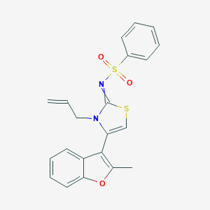 N-(3-allyl-4-(2-methyl-1-benzofuran-3-yl)-1,3-thiazol-2(3H)-ylidene)benzenesulfonamide