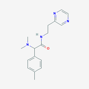 molecular formula C17H22N4O B3835501 2-(dimethylamino)-2-(4-methylphenyl)-N-(2-pyrazin-2-ylethyl)acetamide 