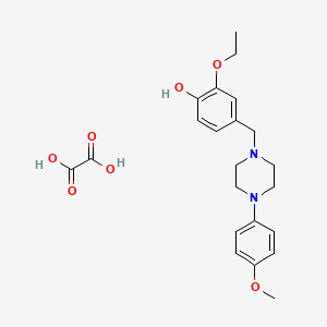 molecular formula C22H28N2O7 B3835539 2-ethoxy-4-{[4-(4-methoxyphenyl)-1-piperazinyl]methyl}phenol ethanedioate (salt) 